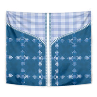 Blue Hawaii Paniolo Quilt Motif Tapestry