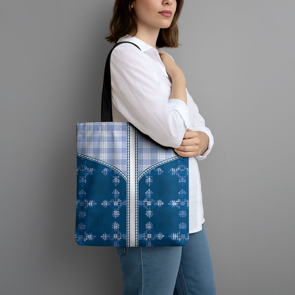Blue Hawaii Paniolo Quilt Motif Tote Bag