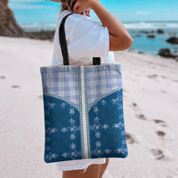 Blue Hawaii Paniolo Quilt Motif Tote Bag