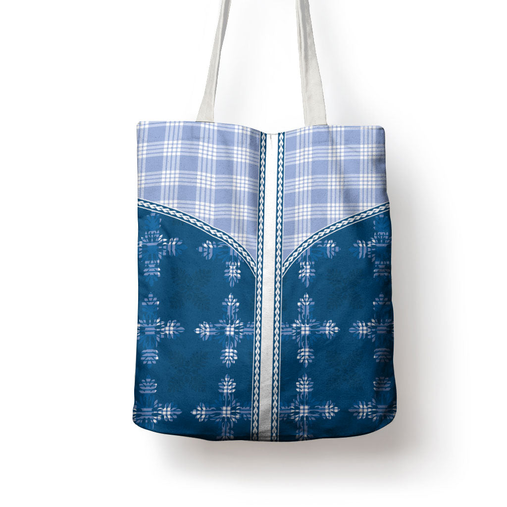 Blue Hawaii Paniolo Quilt Motif Tote Bag