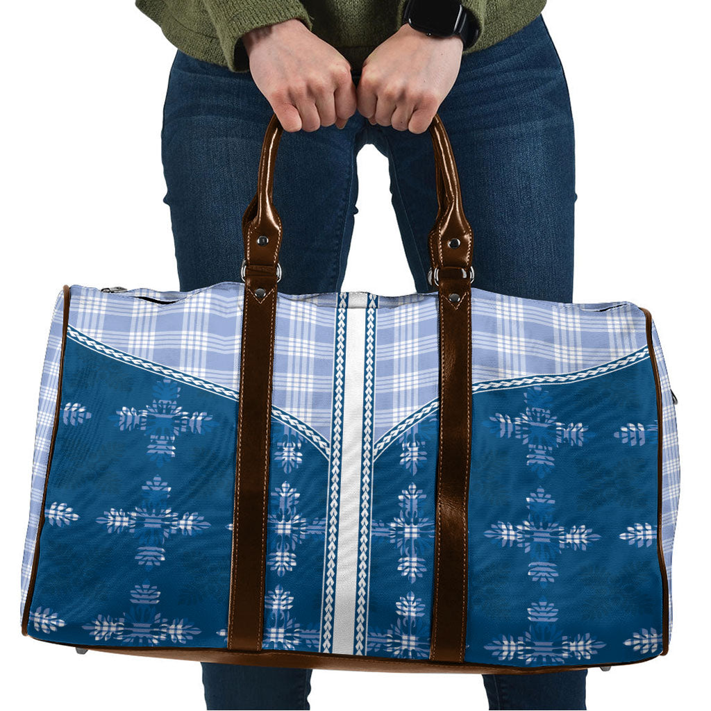 Blue Hawaii Paniolo Quilt Motif Travel Bag LT05 Blue - Polynesian Pride