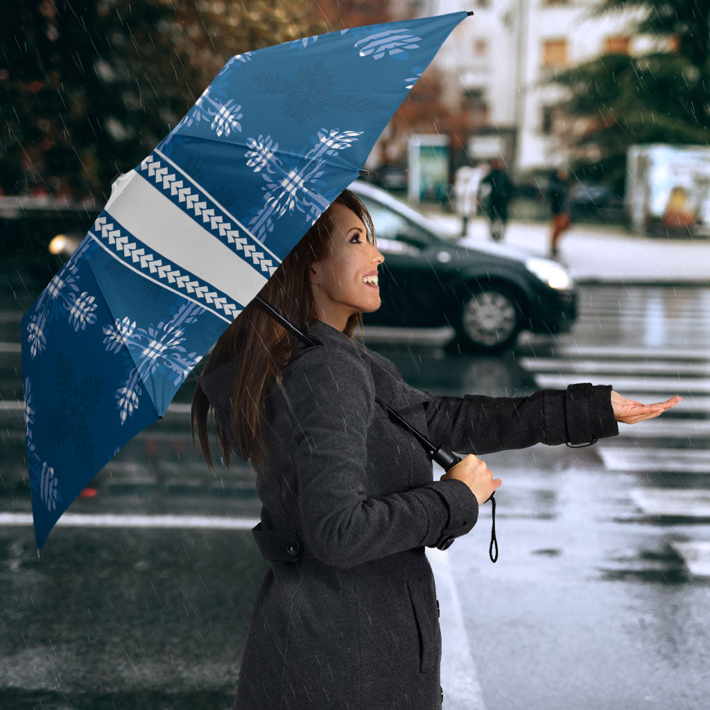 Blue Hawaii Paniolo Quilt Motif Umbrella