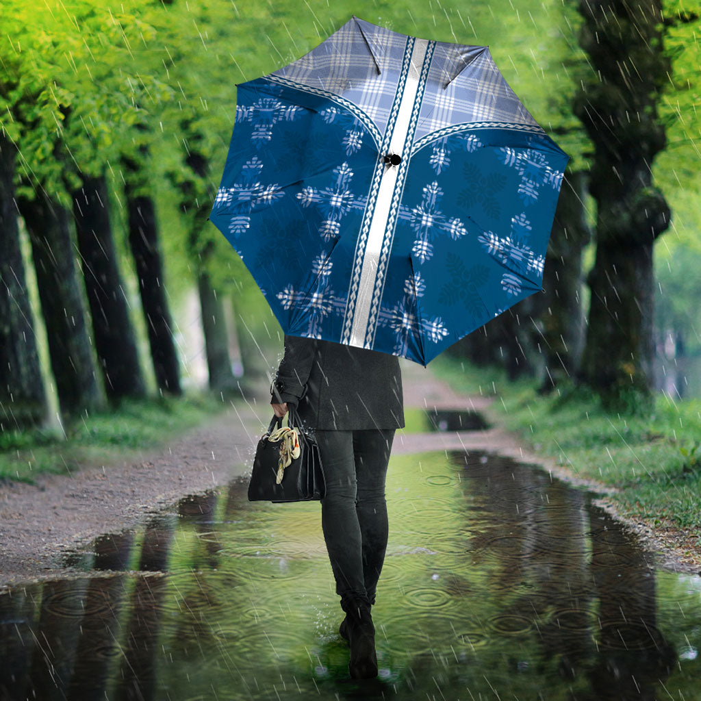 Blue Hawaii Paniolo Quilt Motif Umbrella
