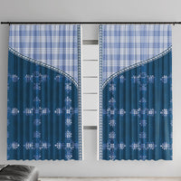 Blue Hawaii Paniolo Quilt Motif Window Curtain