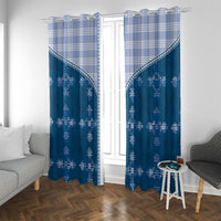 Blue Hawaii Paniolo Quilt Motif Window Curtain
