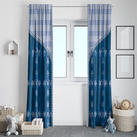 Blue Hawaii Paniolo Quilt Motif Window Curtain