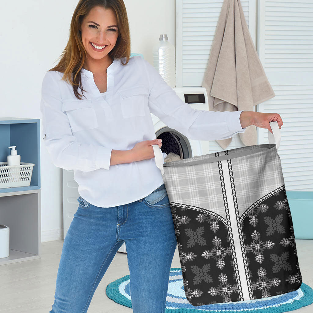 Black Hawaii Paniolo Quilt Motif Laundry Basket