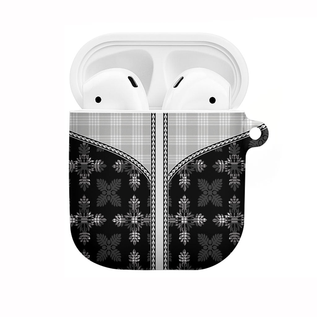 Black Hawaii Paniolo Quilt Motif AirPods Case LT05 Black - Polynesian Pride
