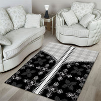 Black Hawaii Paniolo Quilt Motif Area Rug