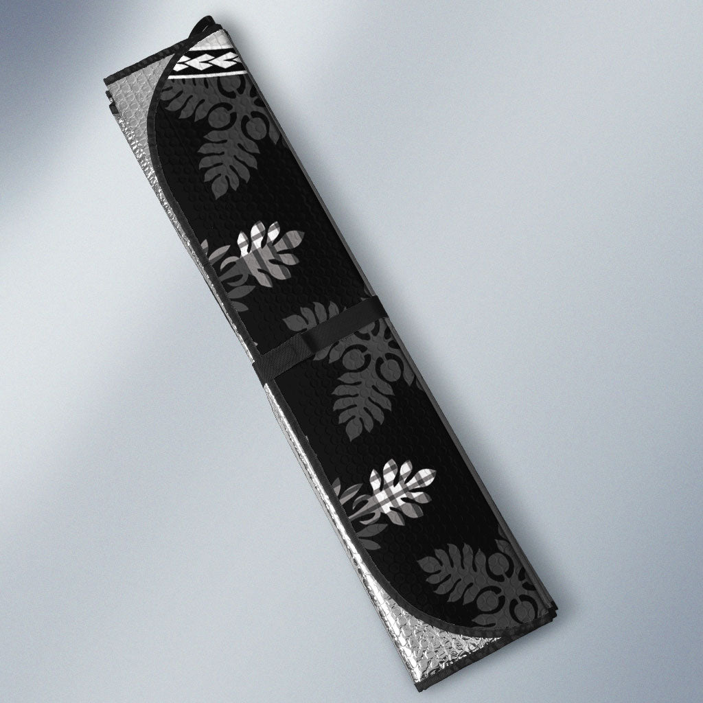 Black Hawaii Paniolo Quilt Motif Auto Sun Shade