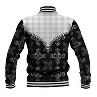 Black Hawaii Paniolo Quilt Motif Baseball Jacket