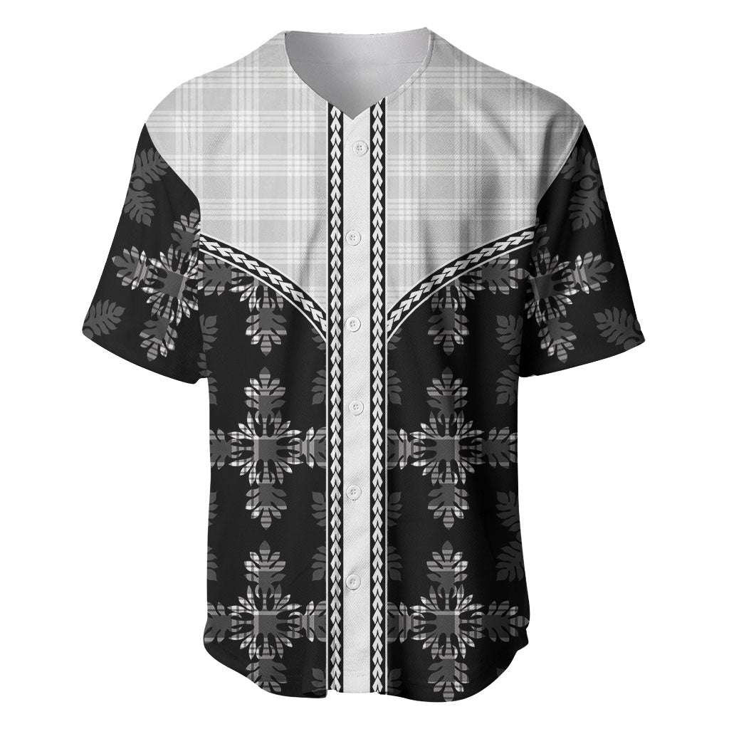 Black Hawaii Paniolo Quilt Motif Baseball Jersey