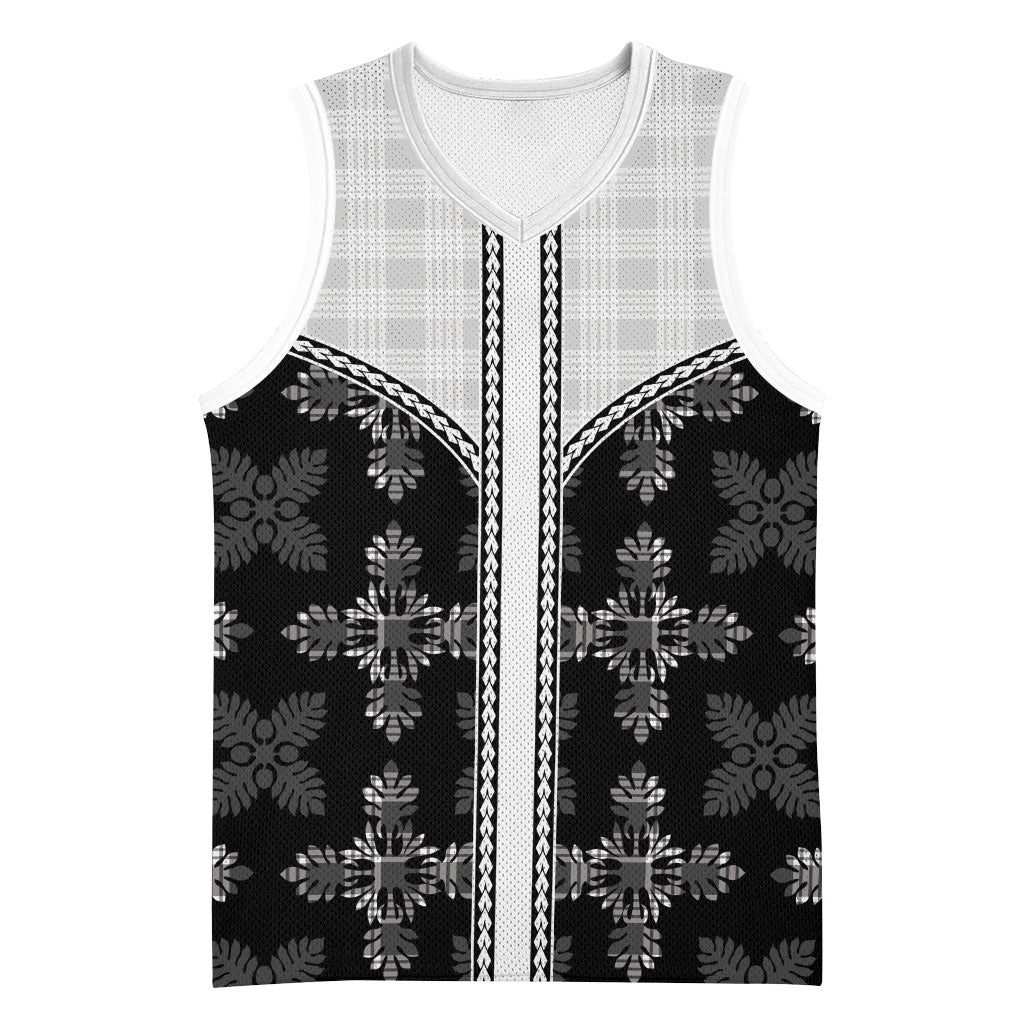 Black Hawaii Paniolo Quilt Motif Basketball Jersey