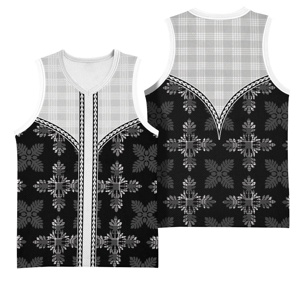 Black Hawaii Paniolo Quilt Motif Basketball Jersey