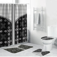 Black Hawaii Paniolo Quilt Motif Bathroom Set