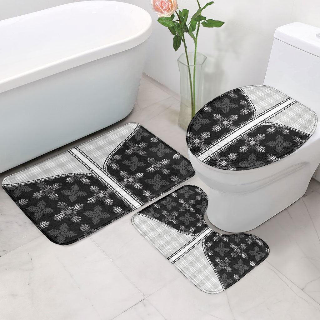 Black Hawaii Paniolo Quilt Motif Bathroom Set