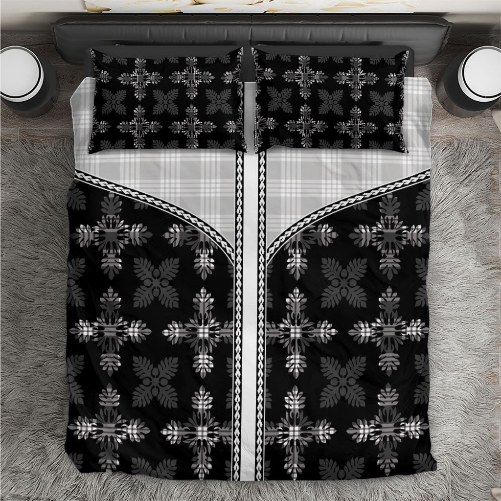 Black Hawaii Paniolo Quilt Motif Bedding Set
