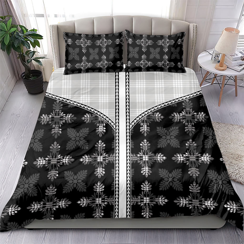 Black Hawaii Paniolo Quilt Motif Bedding Set