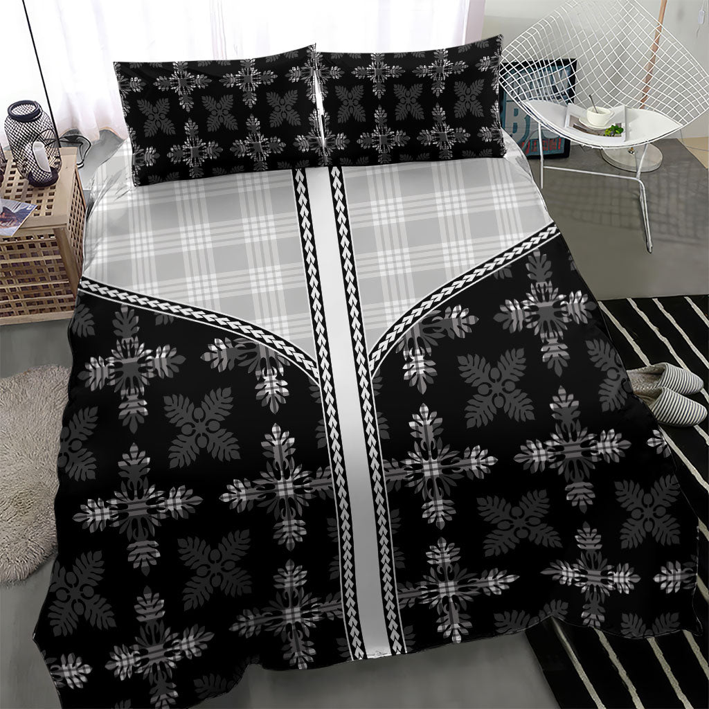 Black Hawaii Paniolo Quilt Motif Bedding Set