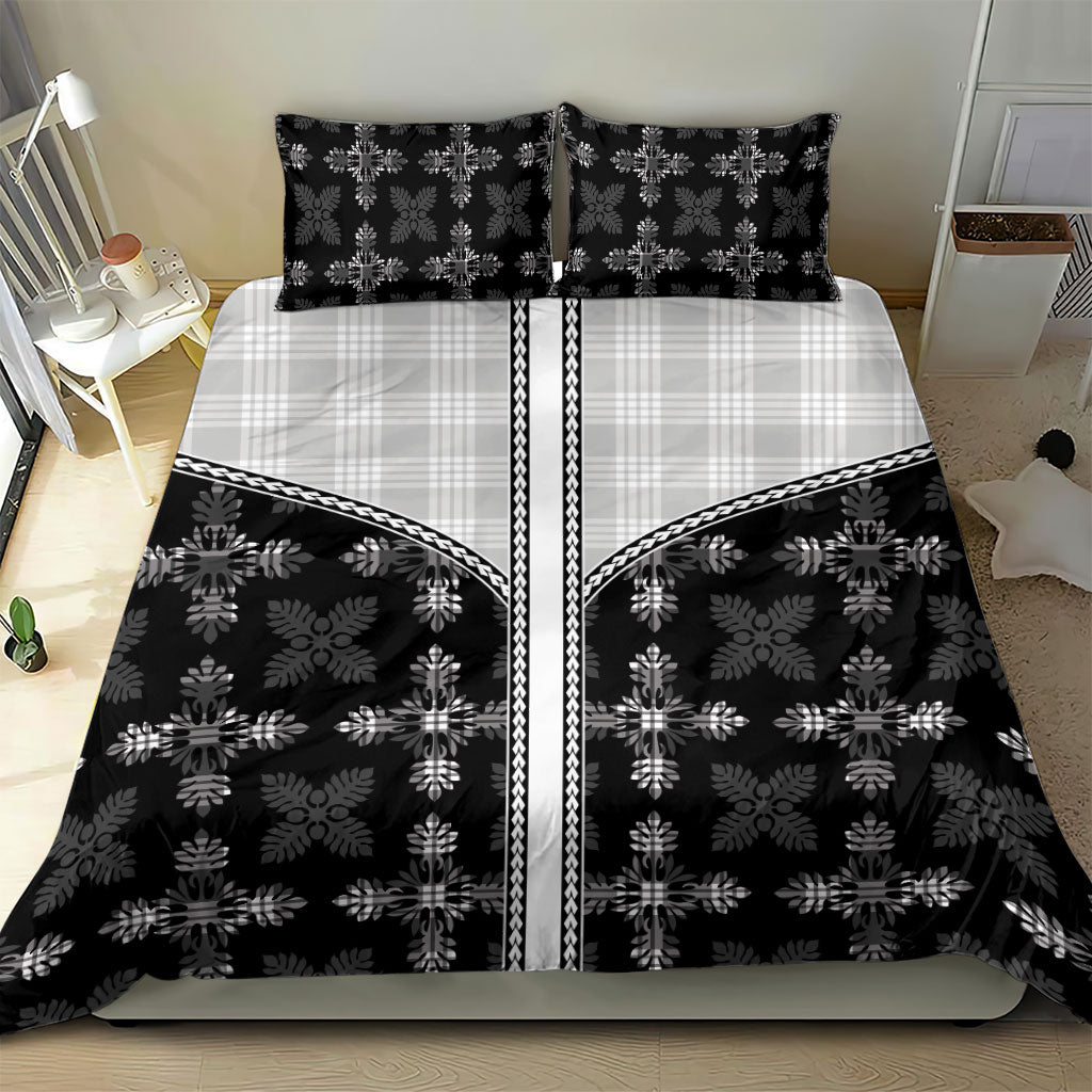 Black Hawaii Paniolo Quilt Motif Bedding Set