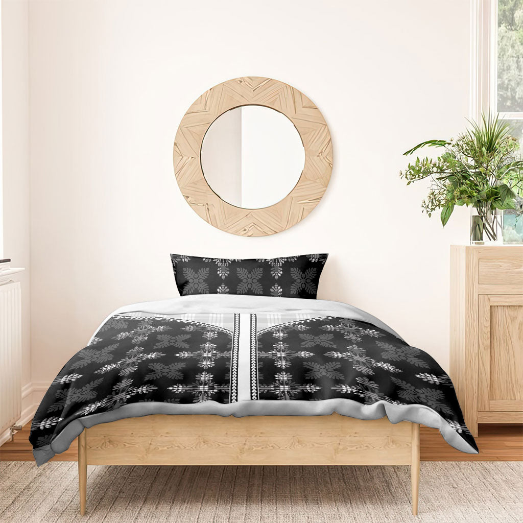 Black Hawaii Paniolo Quilt Motif Bedding Set