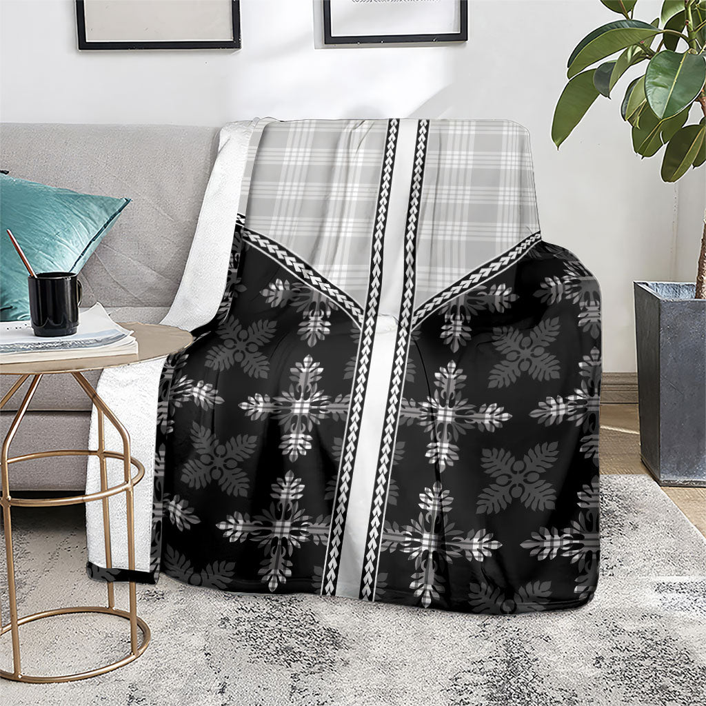 Black Hawaii Paniolo Quilt Motif Blanket
