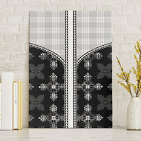Black Hawaii Paniolo Quilt Motif Canvas Wall Art