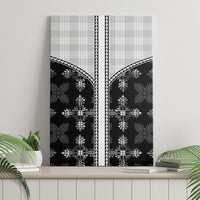 Black Hawaii Paniolo Quilt Motif Canvas Wall Art