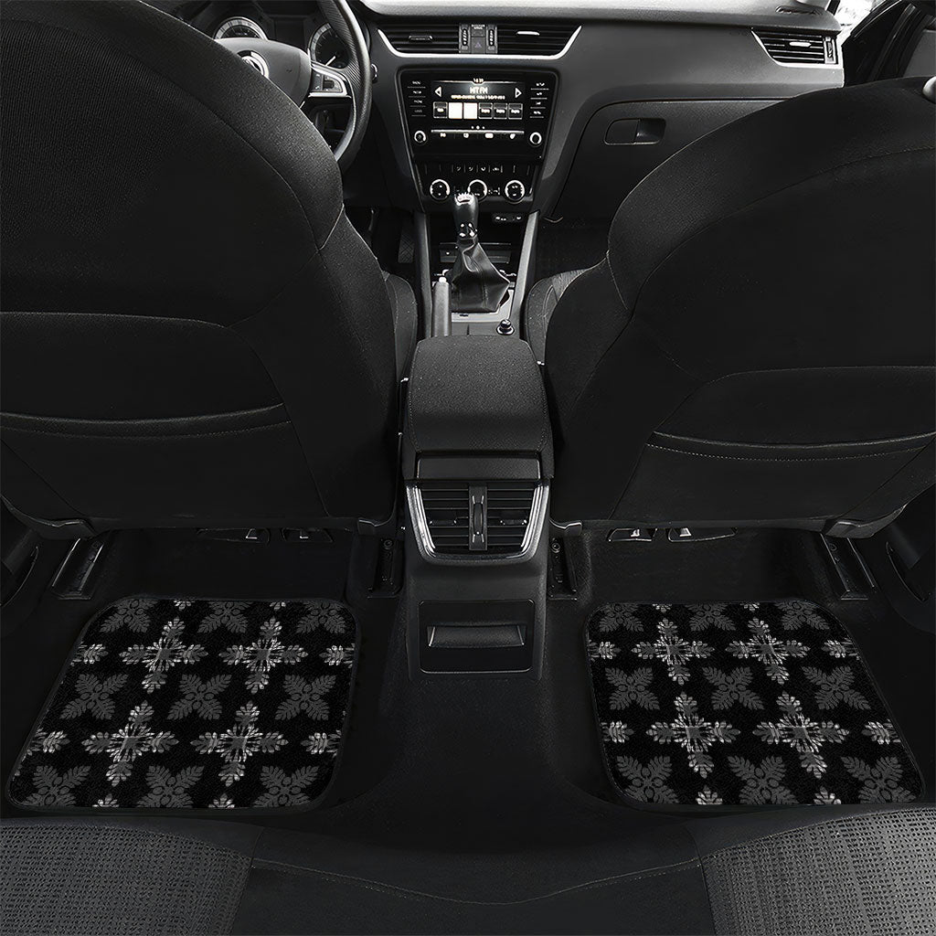Black Hawaii Paniolo Quilt Motif Car Mats
