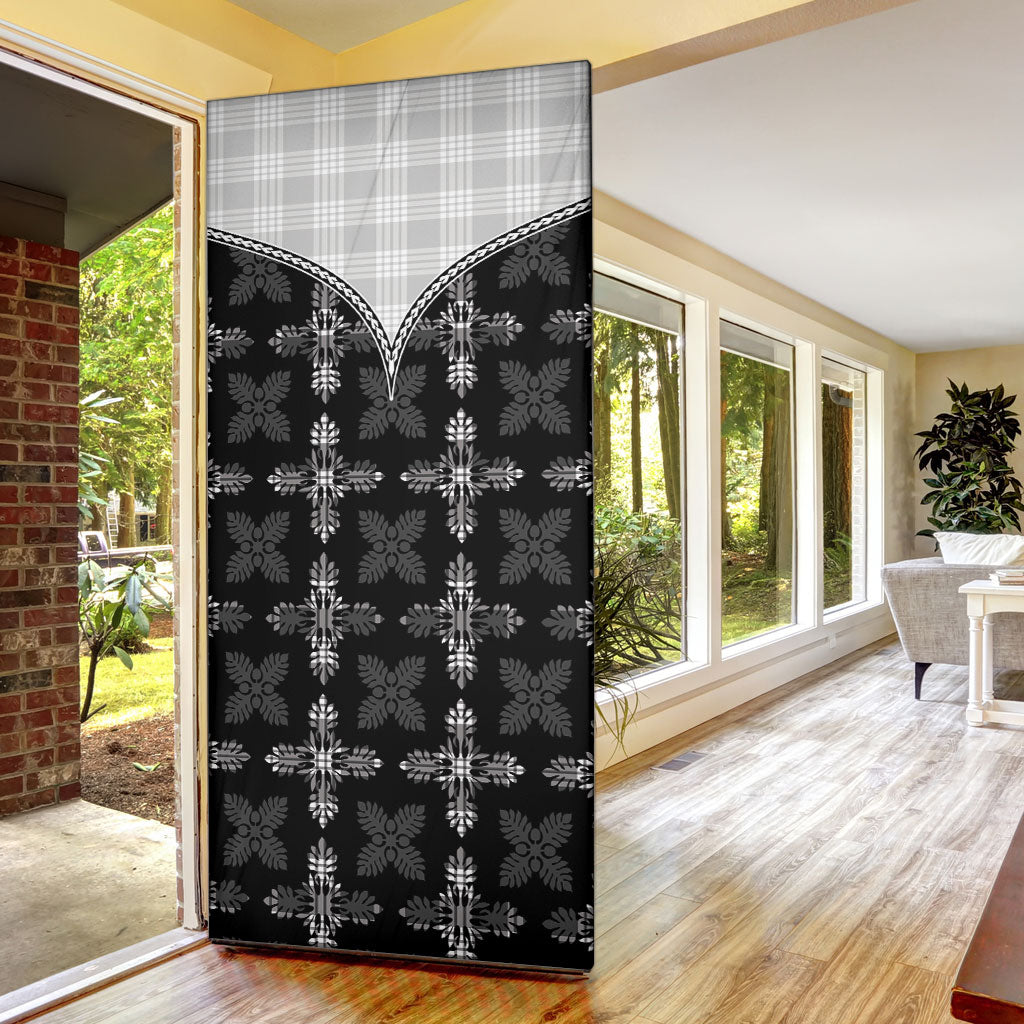 Black Hawaii Paniolo Quilt Motif Door Cover
