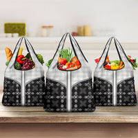 Black Hawaii Paniolo Quilt Motif Grocery Bag
