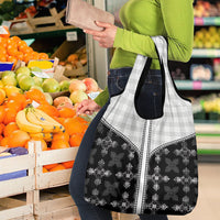 Black Hawaii Paniolo Quilt Motif Grocery Bag