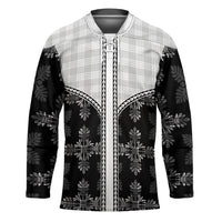 Black Hawaii Paniolo Quilt Motif Hockey Jersey