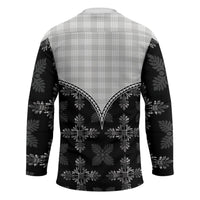 Black Hawaii Paniolo Quilt Motif Hockey Jersey