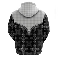 Black Hawaii Paniolo Quilt Motif Hoodie