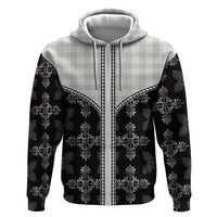 Black Hawaii Paniolo Quilt Motif Hoodie