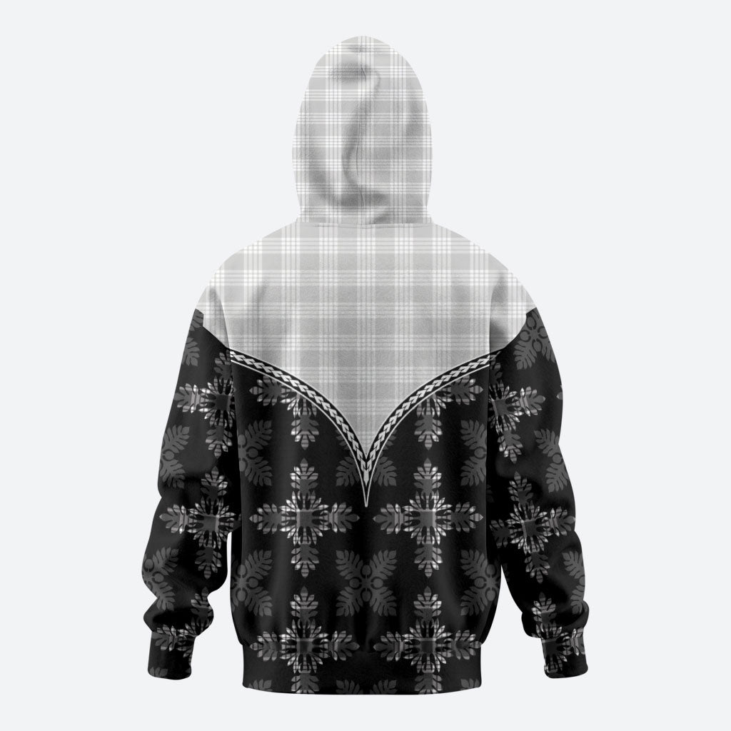 Black Hawaii Paniolo Quilt Motif Hoodie