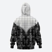 Black Hawaii Paniolo Quilt Motif Hoodie