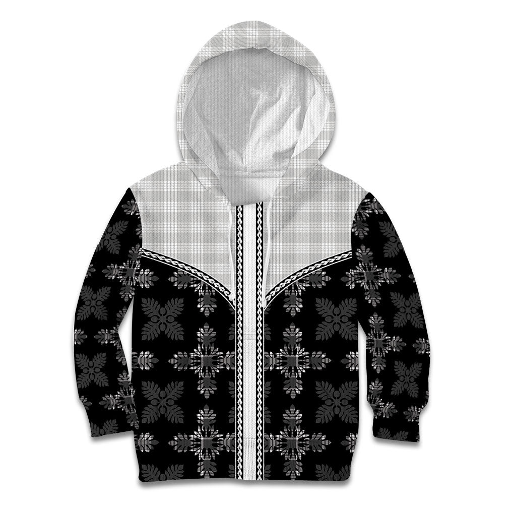 Black Hawaii Paniolo Quilt Motif Kid Hoodie LT05 Hoodie Black - Polynesian Pride
