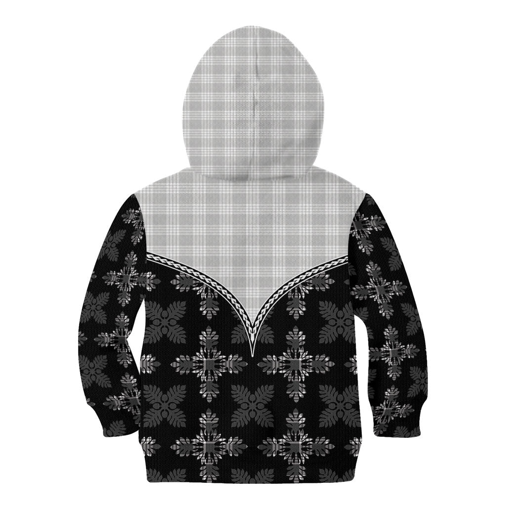 Black Hawaii Paniolo Quilt Motif Kid Hoodie