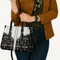 Black Hawaii Paniolo Quilt Motif Leather Bag