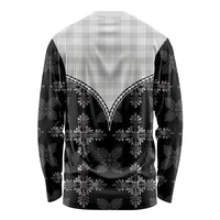 Black Hawaii Paniolo Quilt Motif Long Sleeve Shirt
