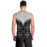 Black Hawaii Paniolo Quilt Motif Men Tank Top