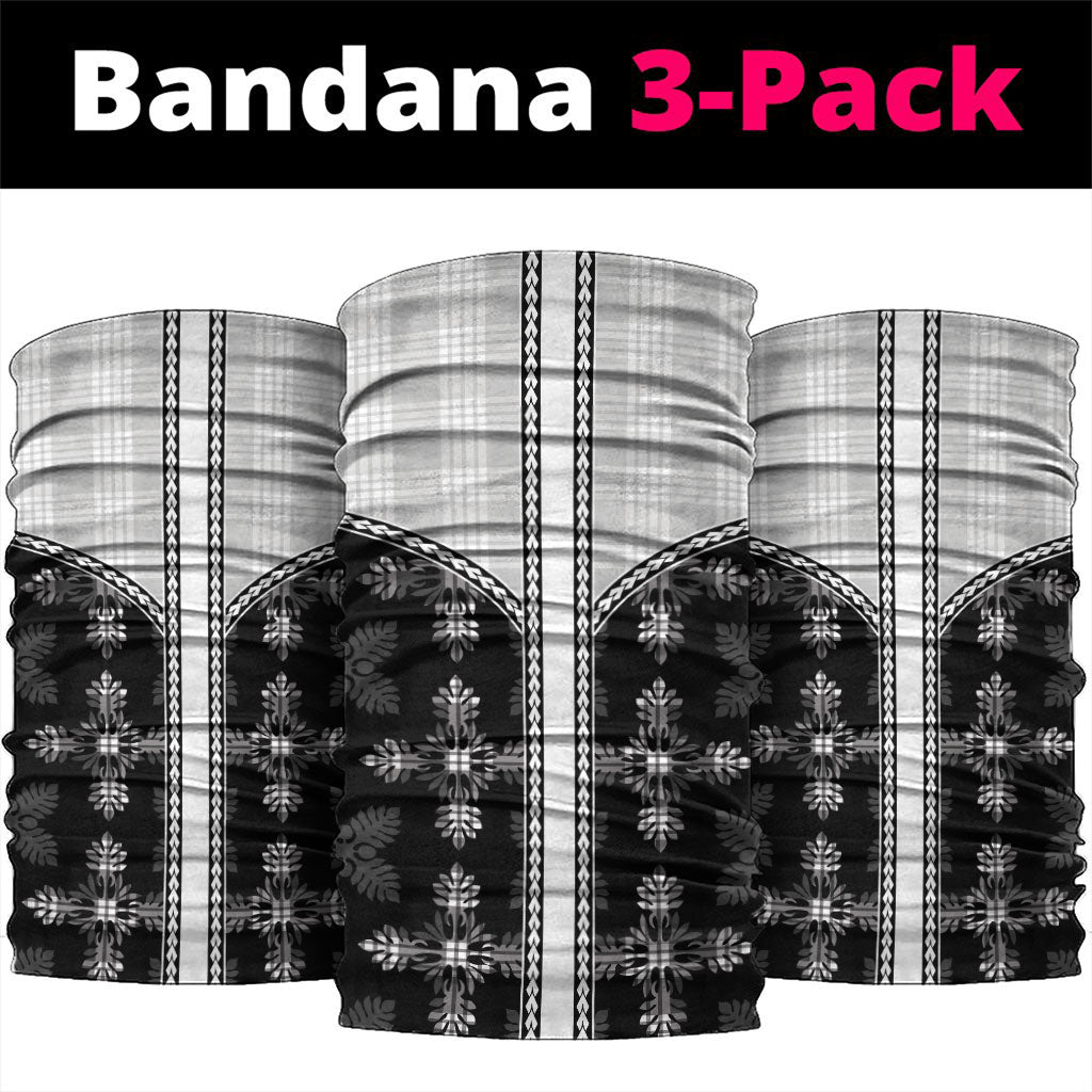 Black Hawaii Paniolo Quilt Motif Neck Gaiter LT05 package One Size: 25*50cm Black - Polynesian Pride