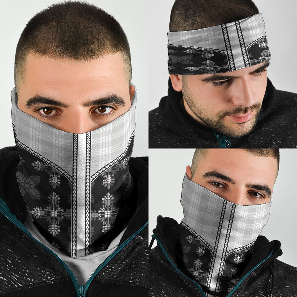 Black Hawaii Paniolo Quilt Motif Neck Gaiter