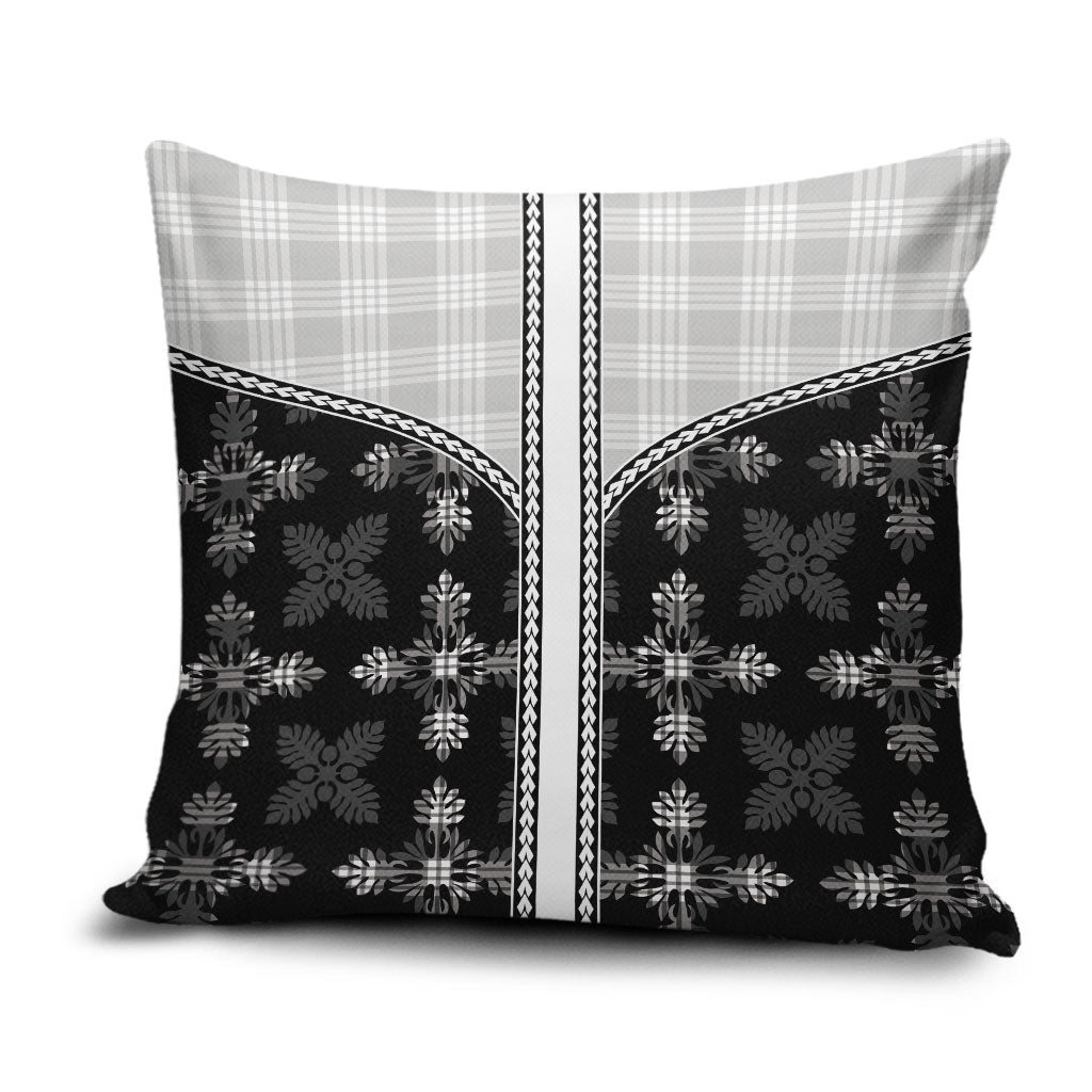 Black Hawaii Paniolo Quilt Motif Pillow Cover LT05 Black - Polynesian Pride