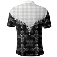 Black Hawaii Paniolo Quilt Motif Polo Shirt