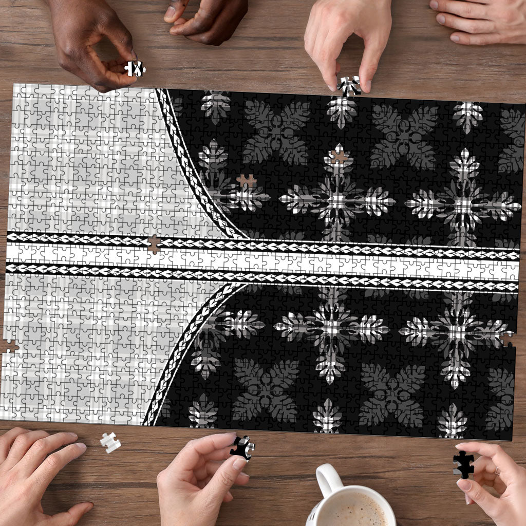 Black Hawaii Paniolo Quilt Motif Puzzle