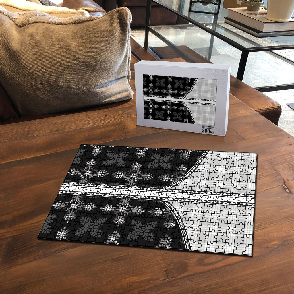 Black Hawaii Paniolo Quilt Motif Puzzle