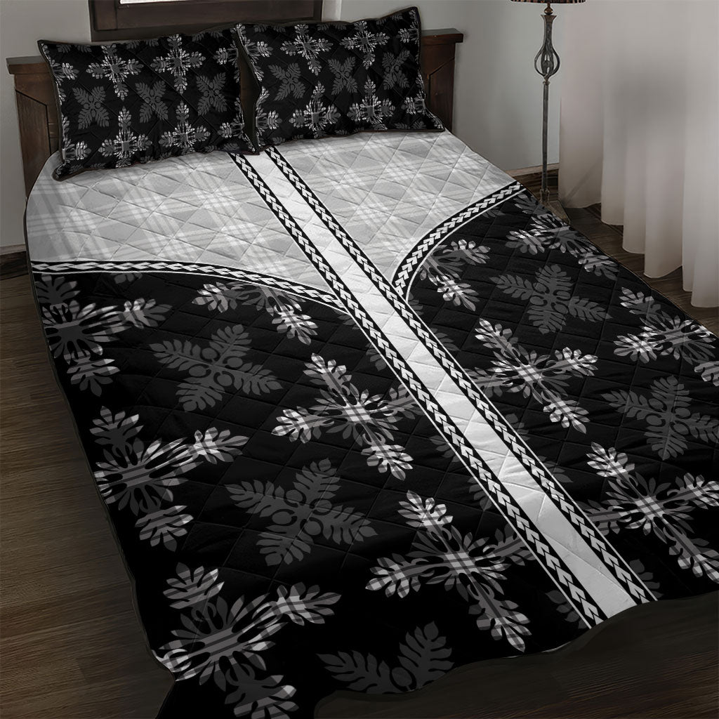 Black Hawaii Paniolo Quilt Motif Quilt Bed Set